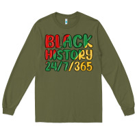 Army Green black history Long Sleeve Tee - MaliasSmallBusiness