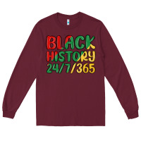 Burgundy black history Long Sleeve Tee - MaliasSmallBusiness