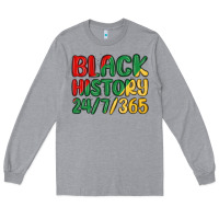 Heather Grey black history Long Sleeve Tee - MaliasSmallBusiness