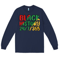 Navy black history Long Sleeve Tee - MaliasSmallBusiness