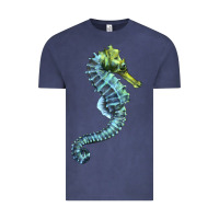 Vintage Denim Blue Seahorse Vintage Tee - LillyAllenDesigns