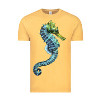 Vintage Mustard Blue Seahorse Vintage Tee - LillyAllenDesigns