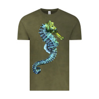 Vintage Olive Blue Seahorse Vintage Tee - LillyAllenDesigns