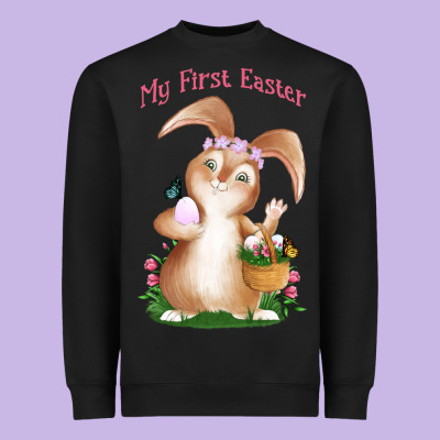 Babies First Easter Girls Heavyweight Sweatshirt Designed By Jasminsmagicworld
