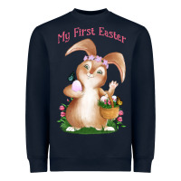Navy Babies First Easter Girls Heavyweight Sweatshirt - Jasminsmagicworld