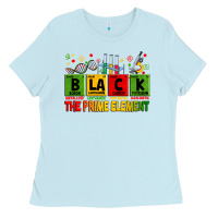 Baby Blue black the prime element Ladies Tee - Zillion Design Studio