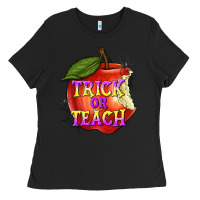 Black Trick or Teach Ladies Tee - texasbilliewilder