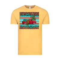 Vintage Mustard truck gemstone leopard Vintage Tee - AdoDesignShop