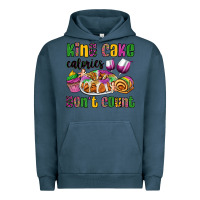Pigment Midnight Navy king cake calories don't count mardi gras Urban Hoodie - OliviaCreatesArt