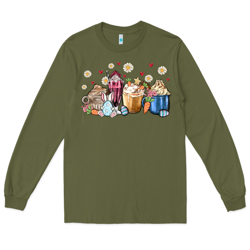 Easter Coffee Cups Long Sleeve Tee by MaliasSmallBusiness | Teevron