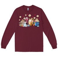 Burgundy easter coffee cups Long Sleeve Tee - MaliasSmallBusiness