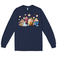 Navy easter coffee cups Long Sleeve Tee - MaliasSmallBusiness
