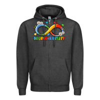 Charcoal Heather neurodiversity Zipper Hoodie - LillyAllenDesigns