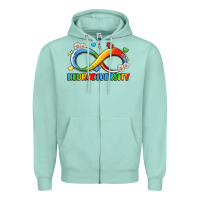 Seafoam neurodiversity Zipper Hoodie - LillyAllenDesigns