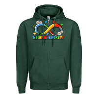 Sports Green neurodiversity Zipper Hoodie - LillyAllenDesigns