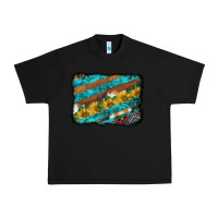 Black western aztec sunflowers turquoise cowhide background Urban Heavy Tee - BarkalooDesign