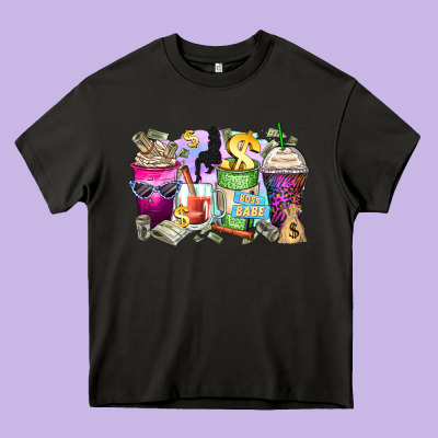 Boss Babe Coffee Cups Heavy Core Tee Designed By Zillion Design Studio