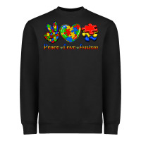 Black Peace Love Autism Heavyweight Sweatshirt - Jasminsmagicworld