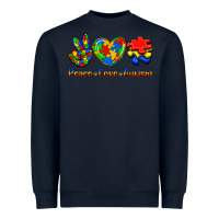 Navy Peace Love Autism Heavyweight Sweatshirt - Jasminsmagicworld