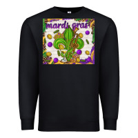 Black Mardi Gras fleur de lis Premium Sweatshirt - NancyCooperArtShop