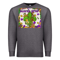 Charcoal Heather Mardi Gras fleur de lis Premium Sweatshirt - NancyCooperArtShop