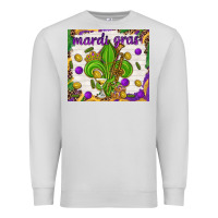 Dove Grey Mardi Gras fleur de lis Premium Sweatshirt - NancyCooperArtShop