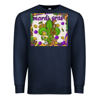Navy Mardi Gras fleur de lis Premium Sweatshirt - NancyCooperArtShop