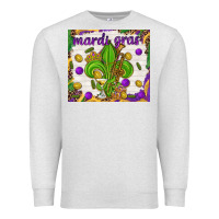 Oatmeal Heather Mardi Gras fleur de lis Premium Sweatshirt - NancyCooperArtShop