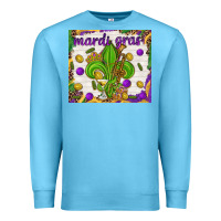 Ocean Blue Mardi Gras fleur de lis Premium Sweatshirt - NancyCooperArtShop