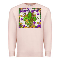 Pale Pink Mardi Gras fleur de lis Premium Sweatshirt - NancyCooperArtShop
