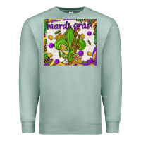 Seafoam Mardi Gras fleur de lis Premium Sweatshirt - NancyCooperArtShop