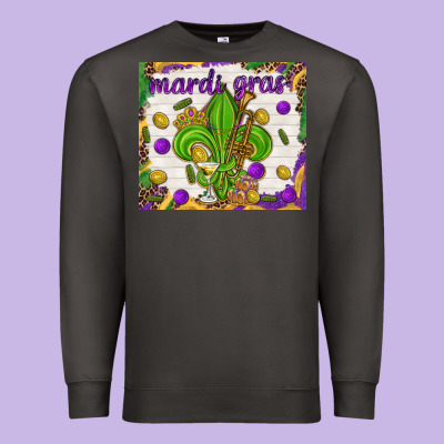 Mardi Gras Fleur De Lis Premium Sweatshirt Designed By Nancycooperartshop