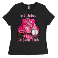 Black breast cancer awareness pink truck gnomes Ladies Tee - RanaPortraitStore
