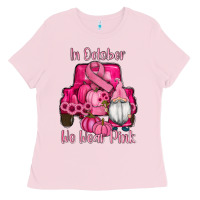 Bubblegum Pink breast cancer awareness pink truck gnomes Ladies Tee - RanaPortraitStore