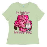 Matcha breast cancer awareness pink truck gnomes Ladies Tee - RanaPortraitStore