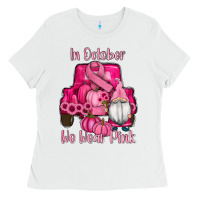 Breast Cancer Awareness Pink Truck Gnomes Ladies Tee | Teevron