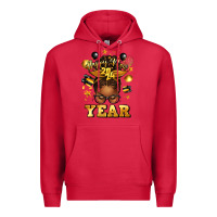 Cardinal happy new year afro messy bun Premium Hoodie - texasbilliewilder