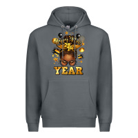 Rock happy new year afro messy bun Premium Hoodie - texasbilliewilder