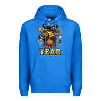 True Royal happy new year afro messy bun Premium Hoodie - texasbilliewilder