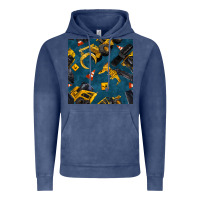 Vintage Denim construction vehicles seamless pattern Vintage Hoodie - BundleAndBundleShop
