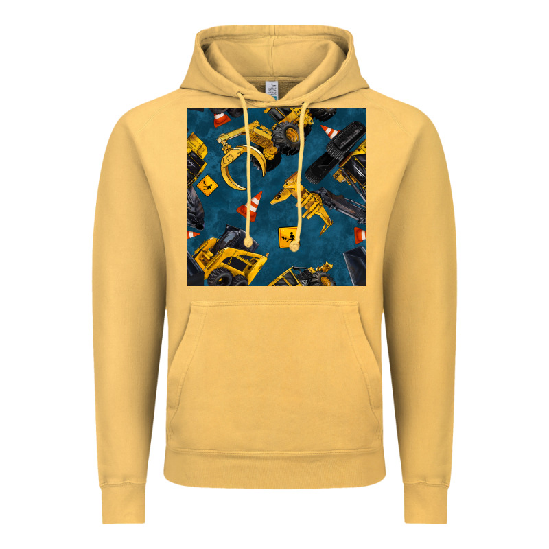 Construction Vehicles Seamless Pattern Vintage Hoodie by BundleAndBundleShop | Teevron