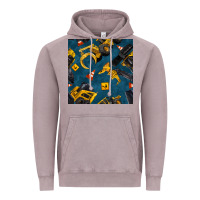 Vintage Zinc construction vehicles seamless pattern Vintage Hoodie - BundleAndBundleShop