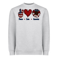 Heather Grey Peace Love America Heavyweight Sweatshirt - Jasminsmagicworld