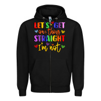 Black celebrate pride with colorful text Zipper Hoodie - LillyAllenDesigns