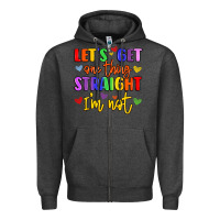 Charcoal Heather celebrate pride with colorful text Zipper Hoodie - LillyAllenDesigns