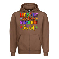 Chestnut celebrate pride with colorful text Zipper Hoodie - LillyAllenDesigns