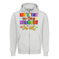 Dove Grey celebrate pride with colorful text Zipper Hoodie - LillyAllenDesigns