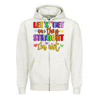 Oatmeal Heather celebrate pride with colorful text Zipper Hoodie - LillyAllenDesigns
