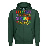 Sports Green celebrate pride with colorful text Zipper Hoodie - LillyAllenDesigns