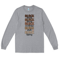 Heather Grey black history melanin malia Long Sleeve Tee - MaliasSmallBusiness